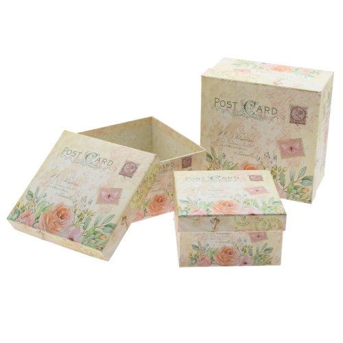 Darčeková krabička kvety s/3 13x7,5-17x9,5cm