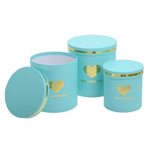 Darčeková krabička so srdiečkom s/3 15x15,5-20x20,5cm mentol