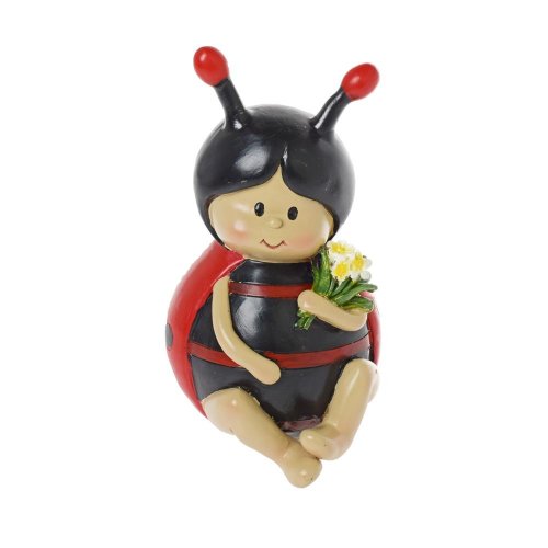 Lienka s kvietkom polyrez 8,5x10x15,5cm