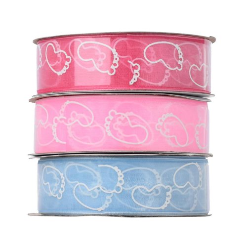 Stuha 404-fx 2,5cmx9m baby ružová/modrá - Vianočné dekorácie a ozdoby