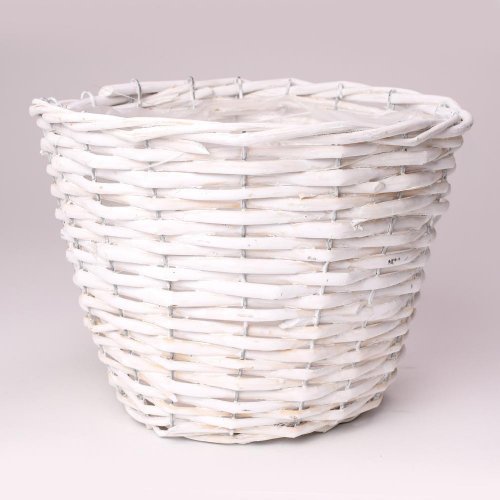 Košík prútie biely l d23xh17cm