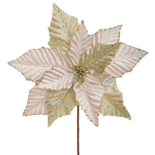 Ks vianočná ruža šampaň 30cm - Umelé kvety