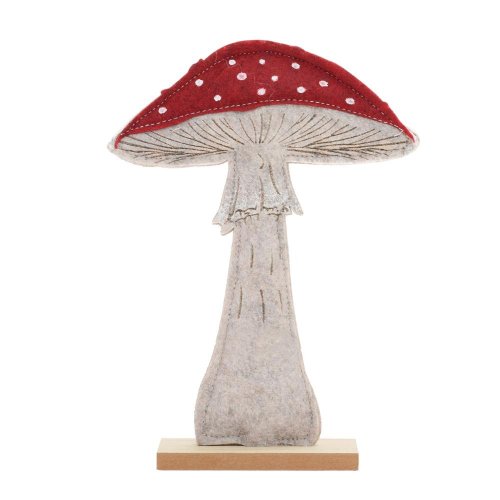 Muchotrávka filc čer/béž 16*4*21cm - Vianočné dekorácie