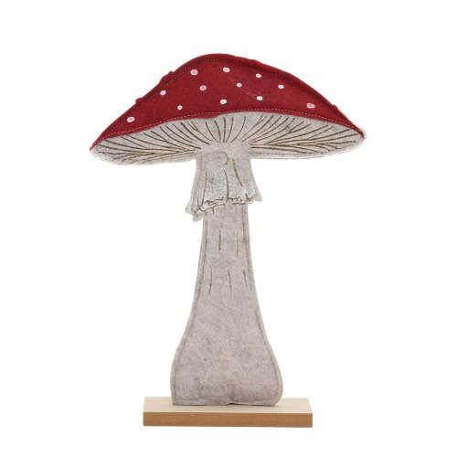 Muchotrávka filc čer/béž 22*5*30cm - Vianočné dekorácie