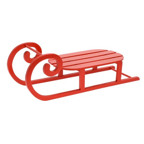 Sánky červené drevo 50*18*17cm - Vianočné dekorácie a ozdoby