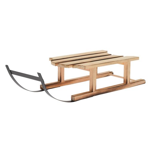 Sánky prírodné drevo/kov 45,5*18*14cm