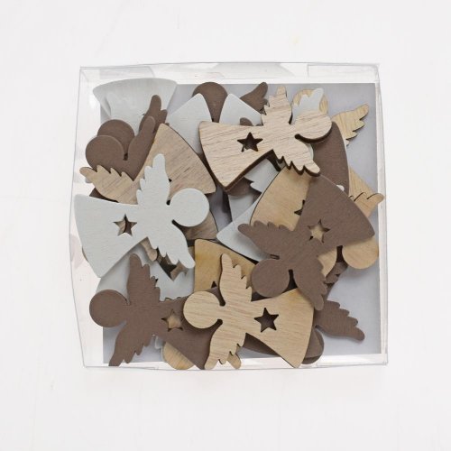 Drevené ozdoby anjel bie/nat/hne s/24 9*9*2cm