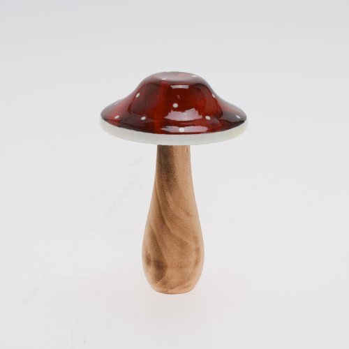 Muchotrávka čer/bie drevo 5,6*5,6*9cm - Jesenné dekorácie