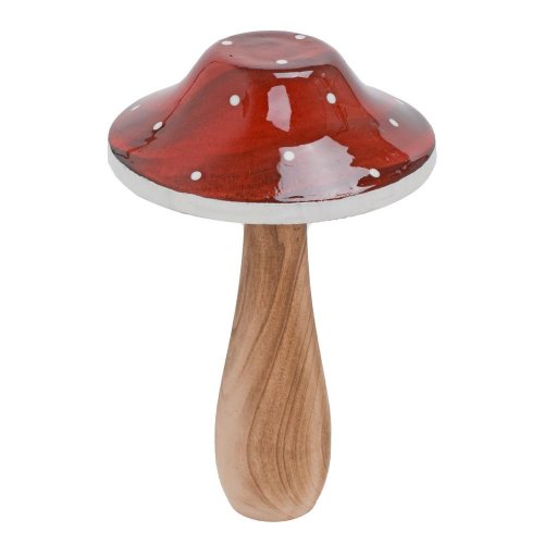 Muchotrávka čer/bie drevo 9,7*9,7*14,5cm - Jesenné dekorácie