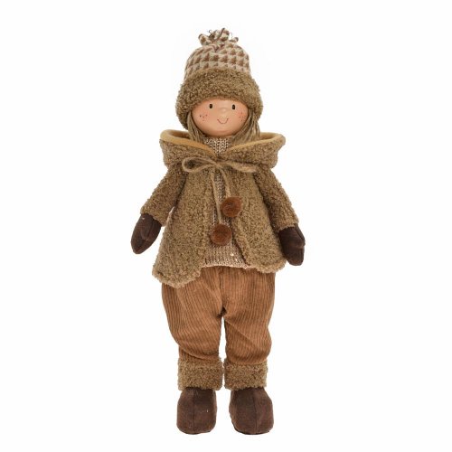 Chlapec stojaci hnedý led textil 22*18*46cm