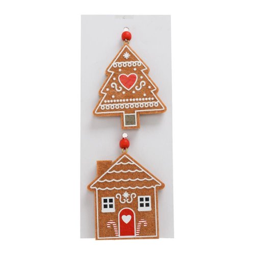 Záves perníky strom/dom 7*9,5cm