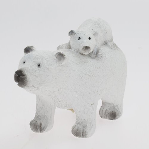 Ľadový medveď s mláďaťom poly 14,5*6*9,5cm - Vianočné dekorácie a ozdoby