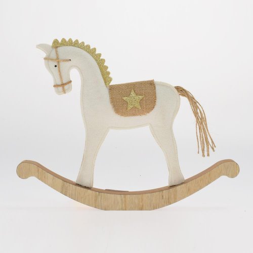 Kôň hojdací bie/nat filc 36*3*28cm