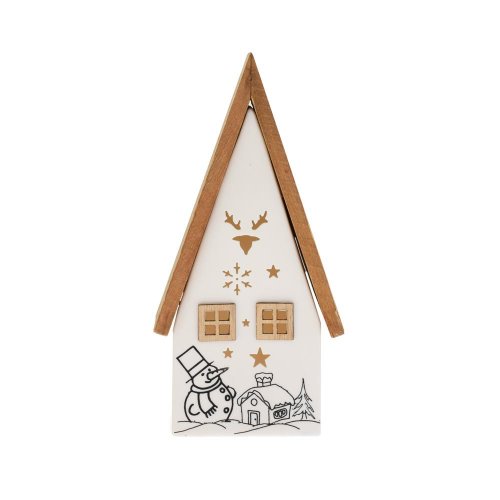 Domček bie/nat led porcel. 9,7*7*21cm