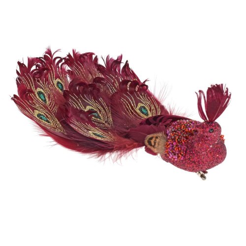 Páv bordový na štipci 25*14*9cm