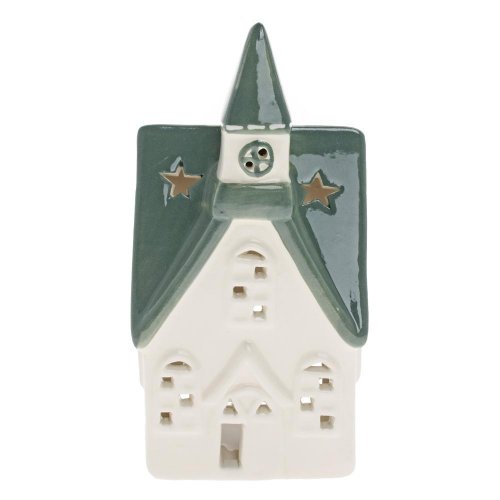 Kostolík bie/zel na sviečku porcel. 7,5*6,5*14,6cm