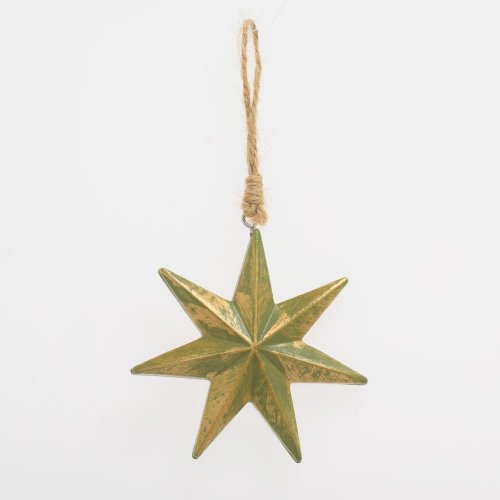 Záves hviezda zel/zla drevo 7,7*7,7*1,5cm