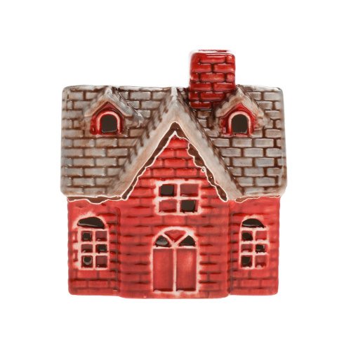 Domček čer/hne led porcel. 10*6,5*10,5cm