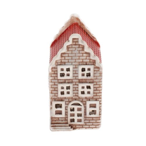 Domček čer/zel led porcel. 4,5*4,5*8,5cm