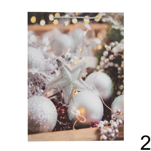 Darčeková taška vianoce gliter 40*30*12cm - Vianočné dekorácie a ozdoby