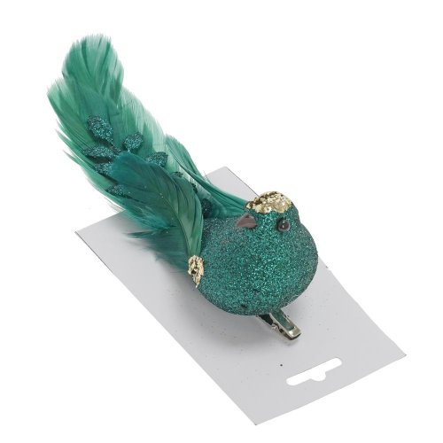 Vtáčik zelený na štipci 19*5,5*7cm