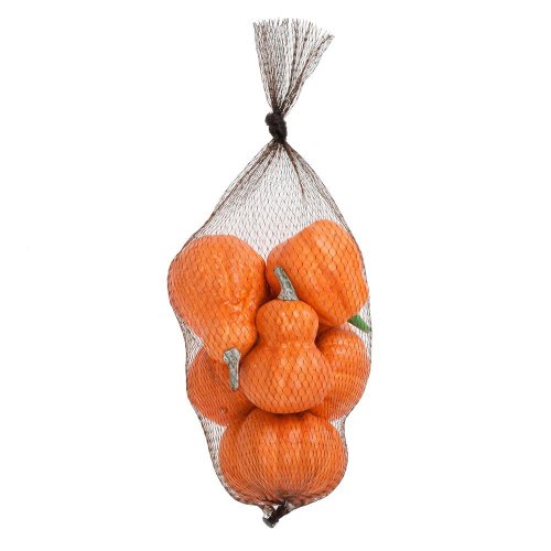 Tekvice oranžové v sieťke s/6 8-11cm - Jesenné dekorácie