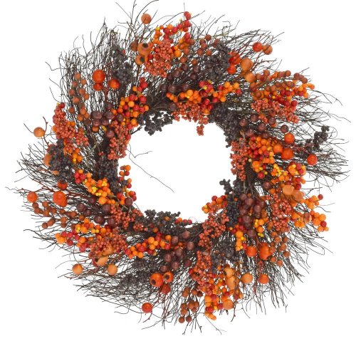 Veniec oranžové plody, bobulky 55*55*9cm - Vianočné dekorácie