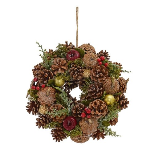 Veniec šišky, čečina, jablka, guľky 25,5*25,5*8,5cm