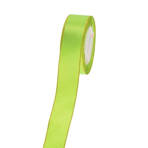 Stuha zlatá niť 2,5cmx20y jabl zelená - Vianočné dekorácie