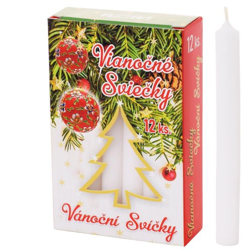 Vianočné sviečky biele 12/115