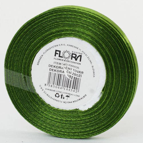 Saten stuha 6mm/20m zelená tm. farba 108