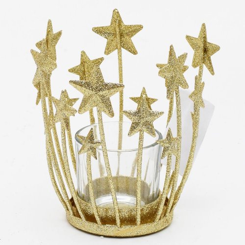 Svietnik hviezdy zlaté 14,5x11x11cm