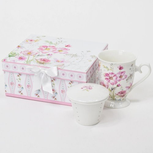 Super cena darček hrnček set. ružový 19,5x16,5x9cm