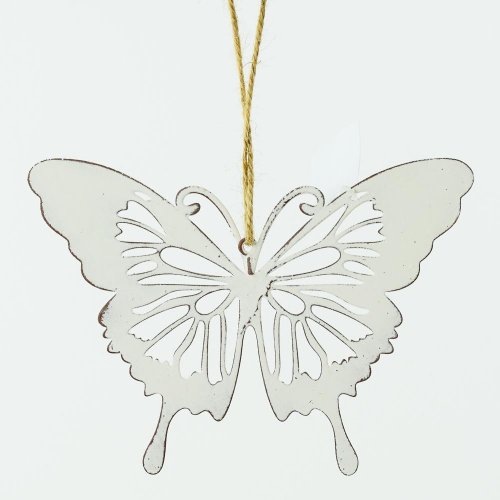 Motýľ kov závesný biely 16x11,5x0,1