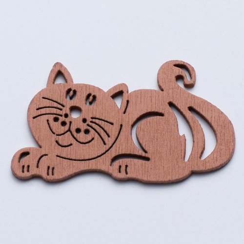 Výrez mačka s/10 6cm hnedá