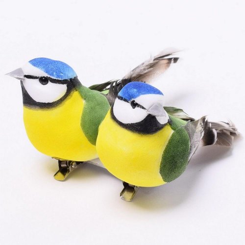 Vtáčik na štipci modrozelený 11cm mix