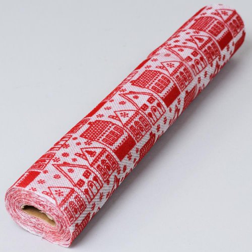 Látka s domček 36cmx5y