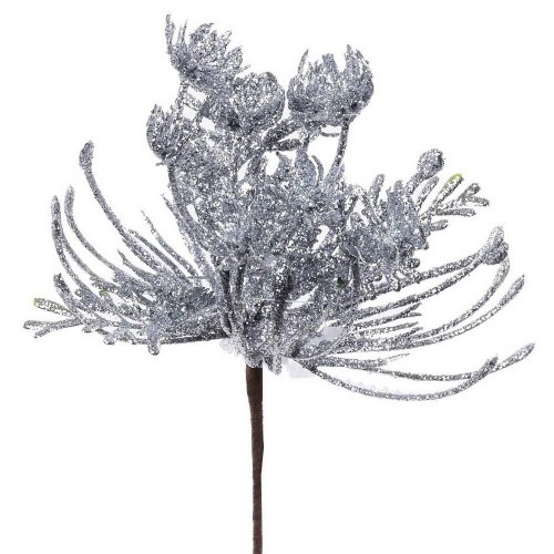 Zápich strieborný 16cm - Umelé kvety