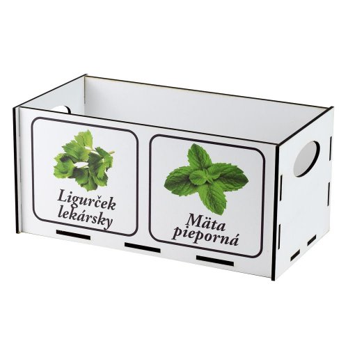 Debnička na bylinky 2 s popisom 23,5x11x12,5