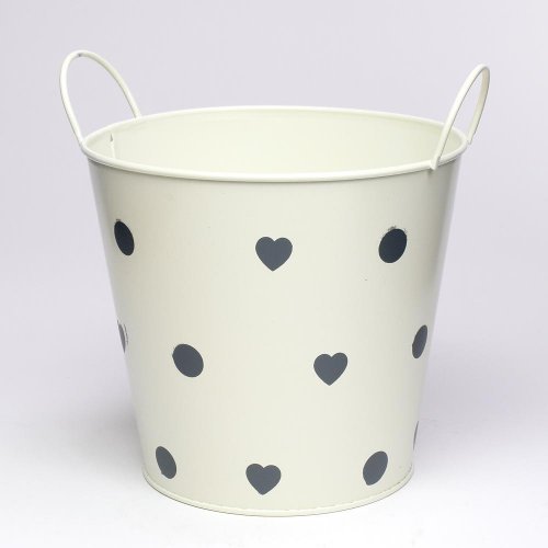 Obal vedro s ušami kov krém veľké bodky v:16,5x18cm super cena