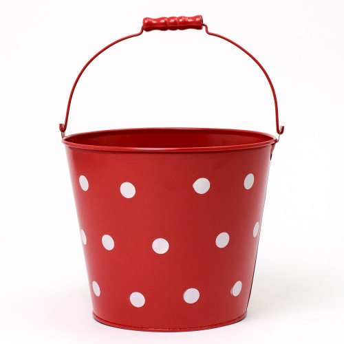 Obal vedro kov veľké červený veľké bodkyv:18,5/30x22cm super cena