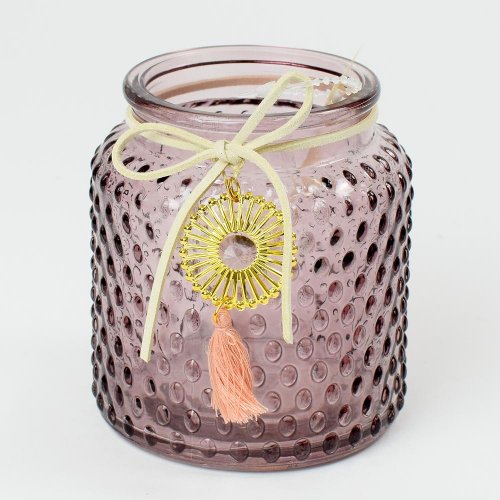 Svietnik sklo fialový 8,5x9,5cm