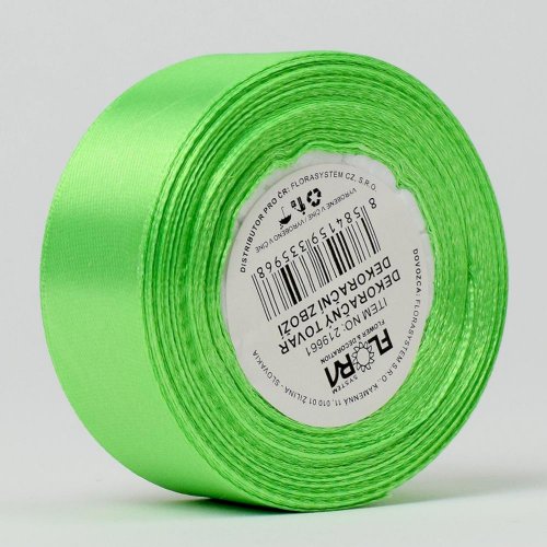 Stuha satén sl.zelená 25mm 15m 137
