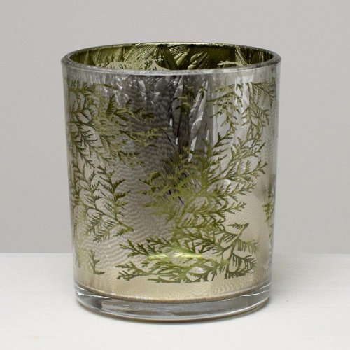 Super cena svietnik na čajov. sviečku 9x10cm mraz. zelená
