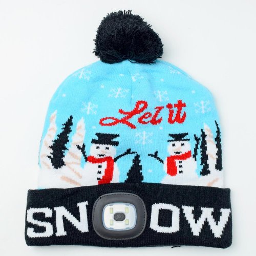 Čiapka x-mas,let it snow,modrá,4xsmd led