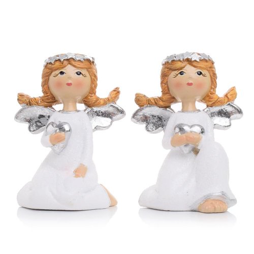 Anjel so srdcom klačiaci mix/2 bie/str poly 5.5*5.5*8