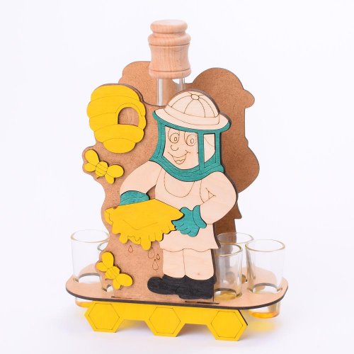 745 včelár dekor v29x21x11cm sada pohár - Vianočné dekorácie a ozdoby