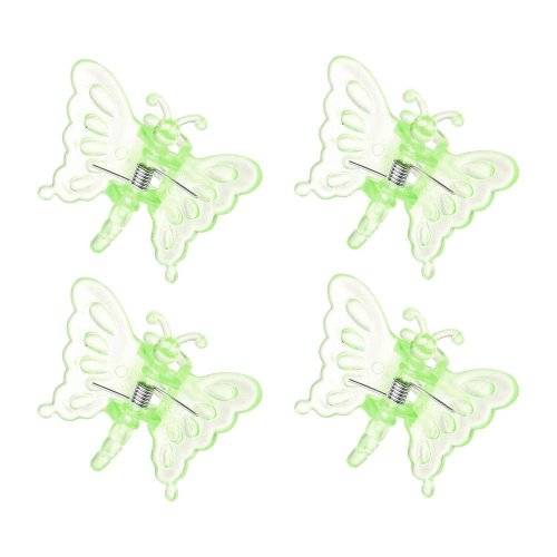 Klips motýľ rosteto zelený 4ks, 4 x 3 cm