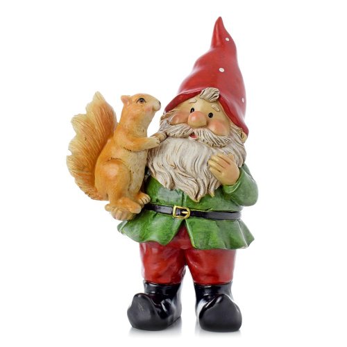 Trpaslík čer/zel s veveričkou poly 18*11.5*29.5