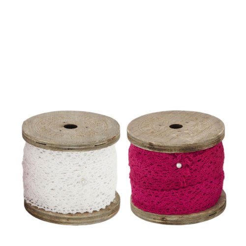 Stuha čipka 500cm 7,5x7,5x6,5cm ass/2